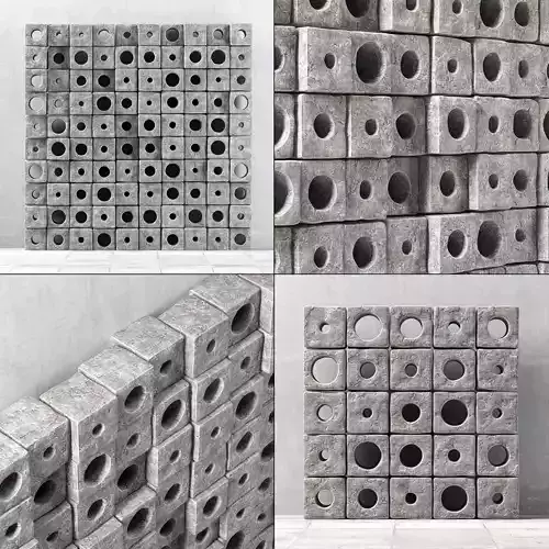 Panel stone cube hole