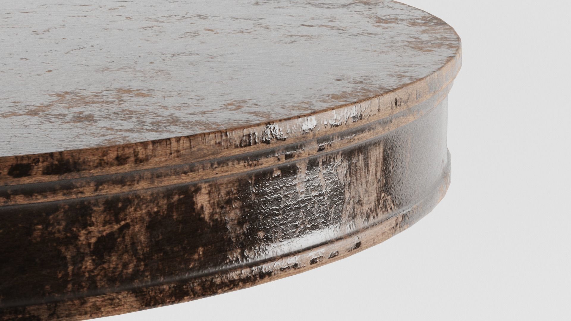 VINTAGE DARK BROWN THONET STYLE TABLE with 2 texture sets Low-poly 3D model_8