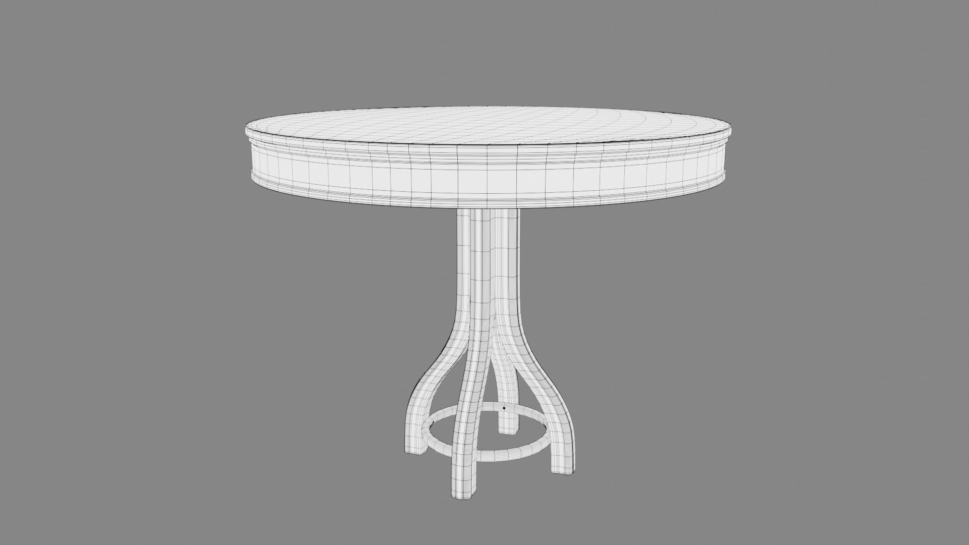 VINTAGE DARK BROWN THONET STYLE TABLE with 2 texture sets Low-poly 3D model_12