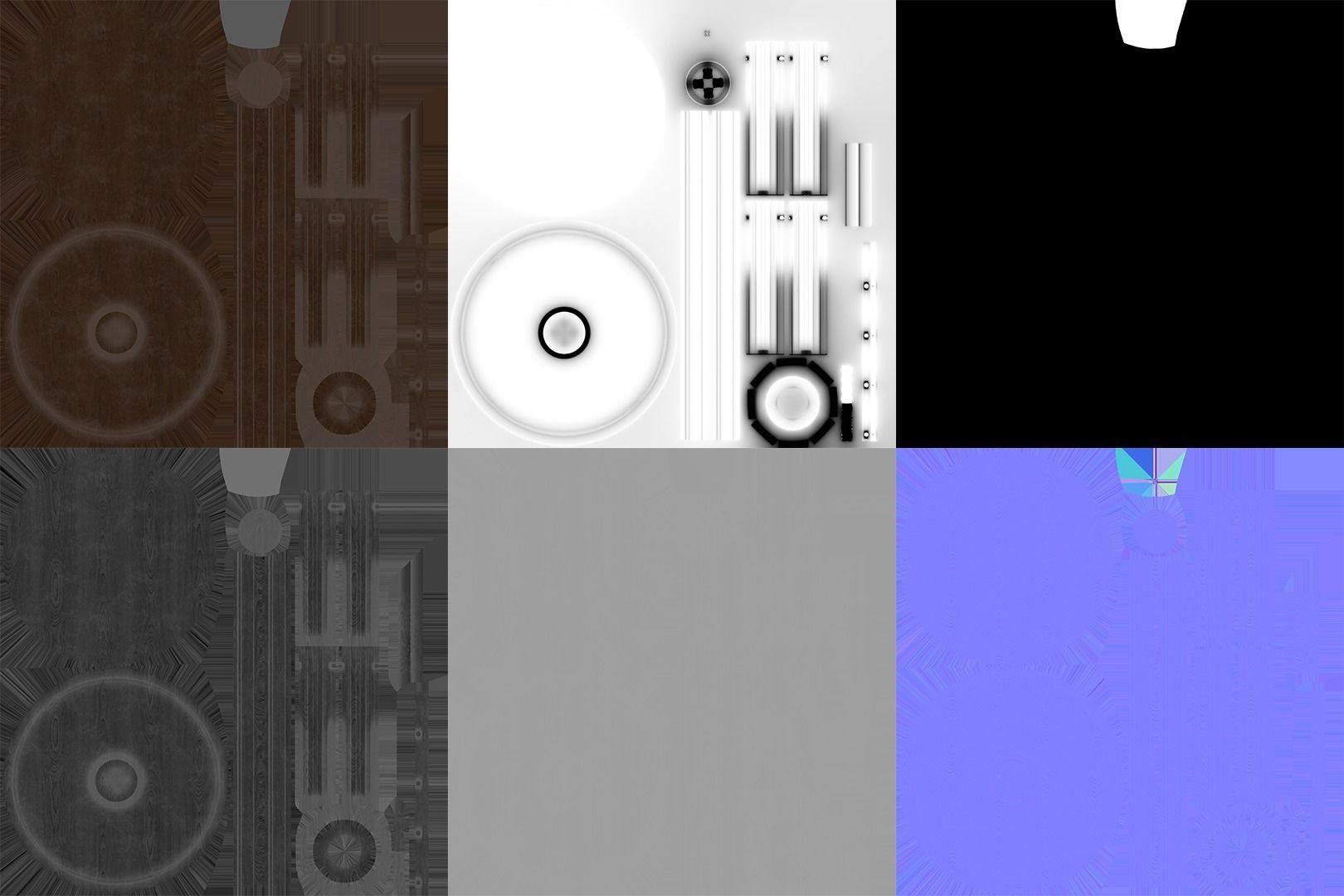 VINTAGE DARK BROWN THONET STYLE TABLE with 2 texture sets Low-poly 3D model_5