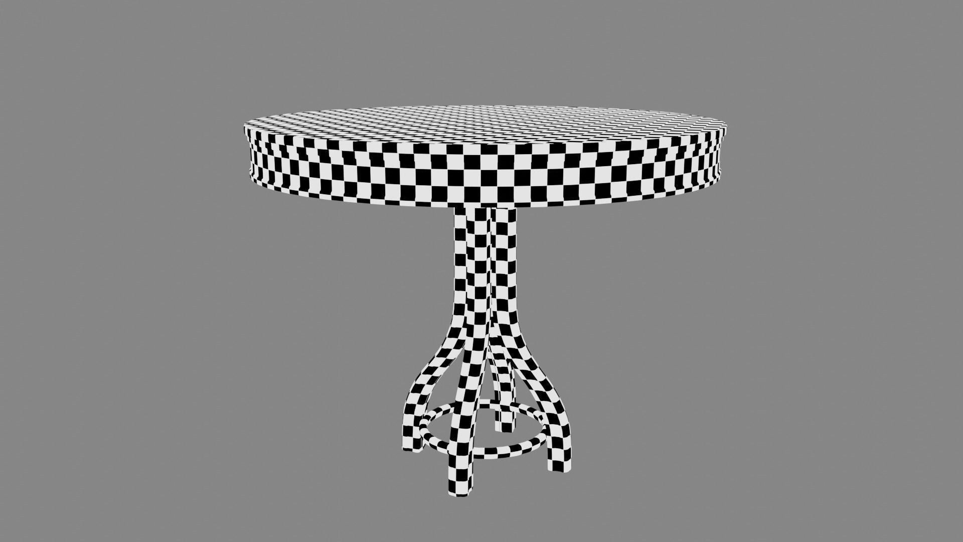 VINTAGE DARK BROWN THONET STYLE TABLE with 2 texture sets Low-poly 3D model_13