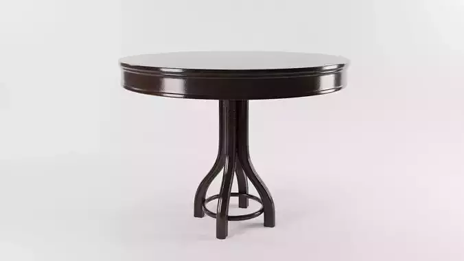 VINTAGE DARK BROWN THONET STYLE TABLE with 2 texture sets Low-poly 3D model