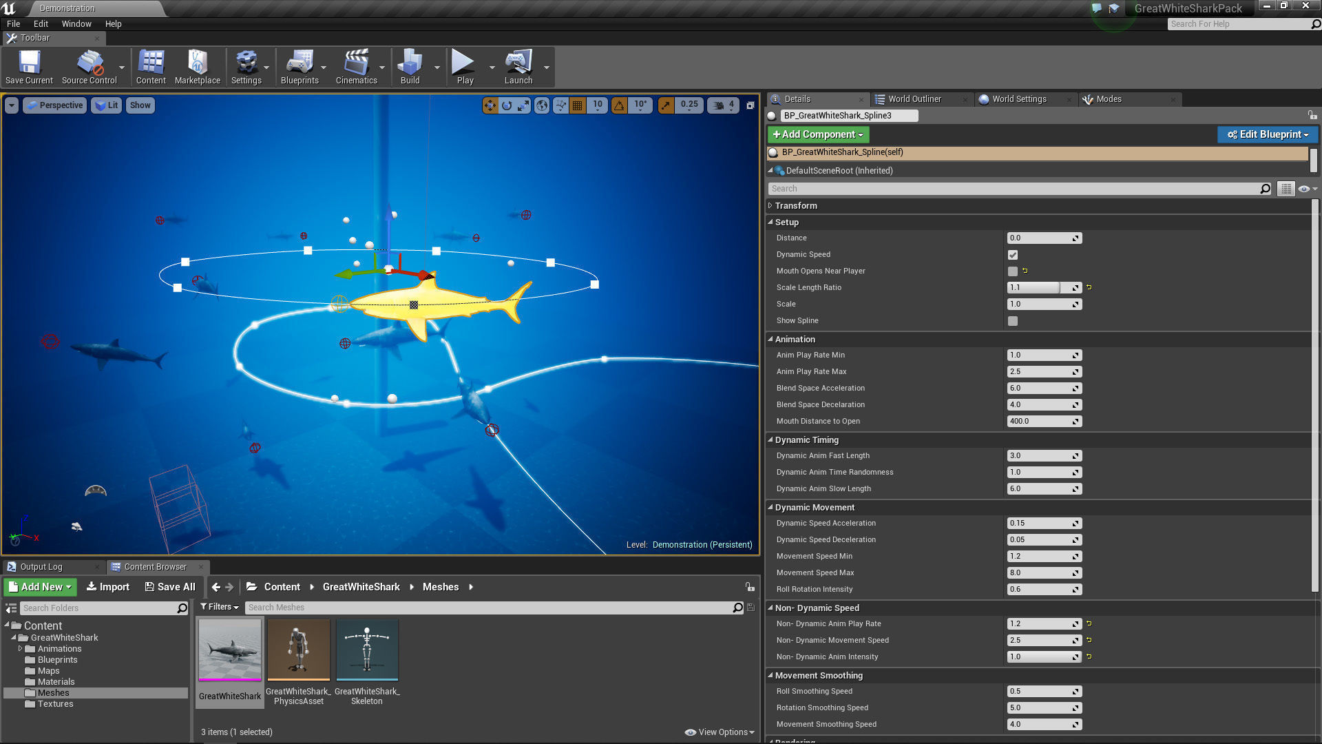 Great White Shark UE4 Low-poly 3D model_6