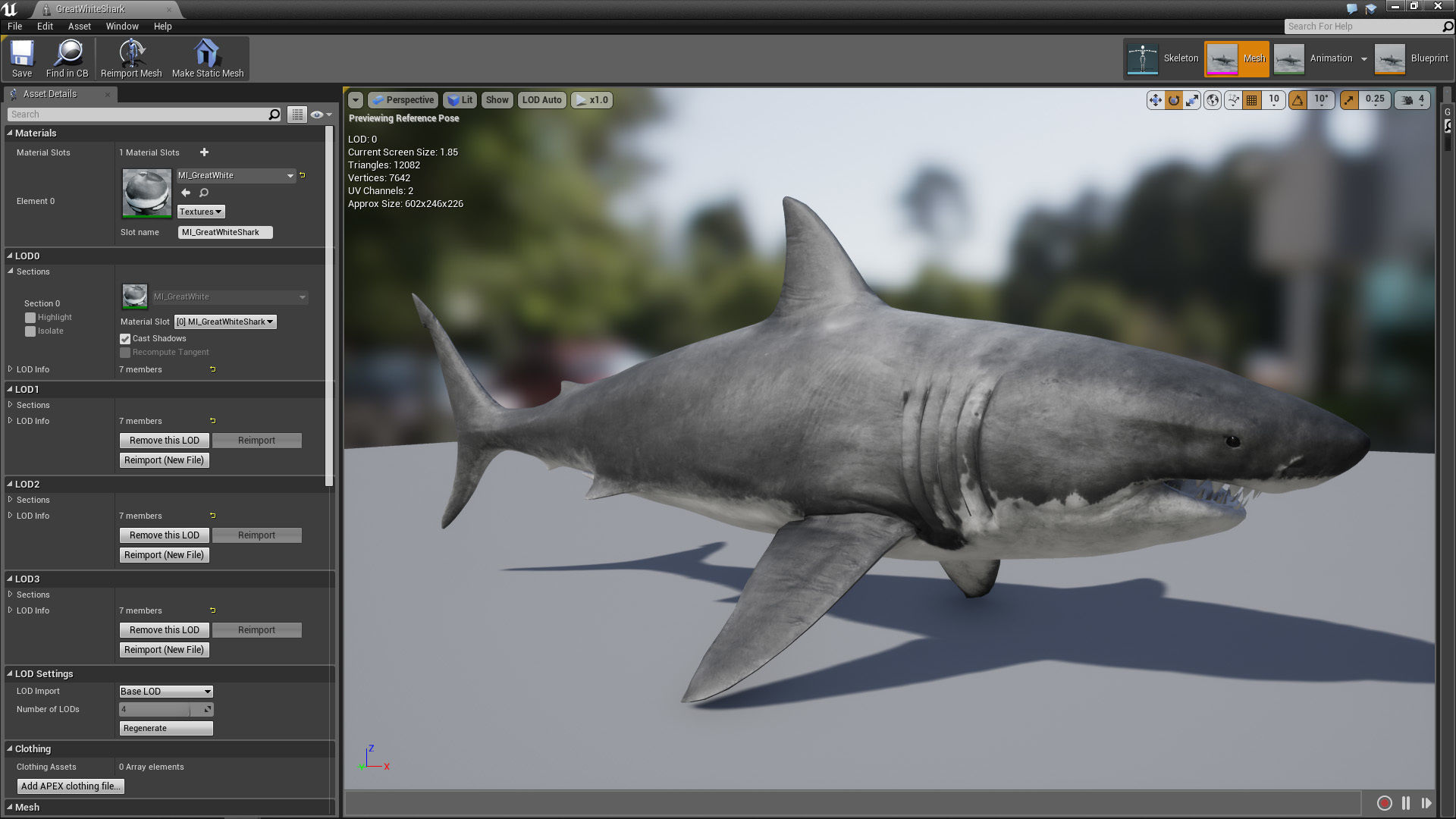 Great White Shark UE4 Low-poly 3D model_9