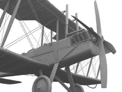 Royal Aircraft Factory BE2c Clay 3D model_4