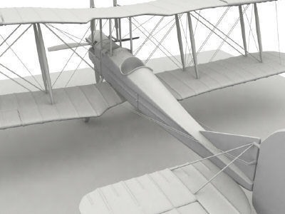 Royal Aircraft Factory BE2c Clay 3D model_2