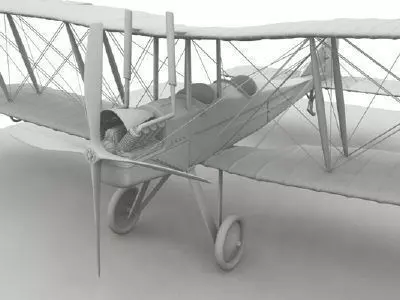 Royal Aircraft Factory BE2c Clay 3D model_0