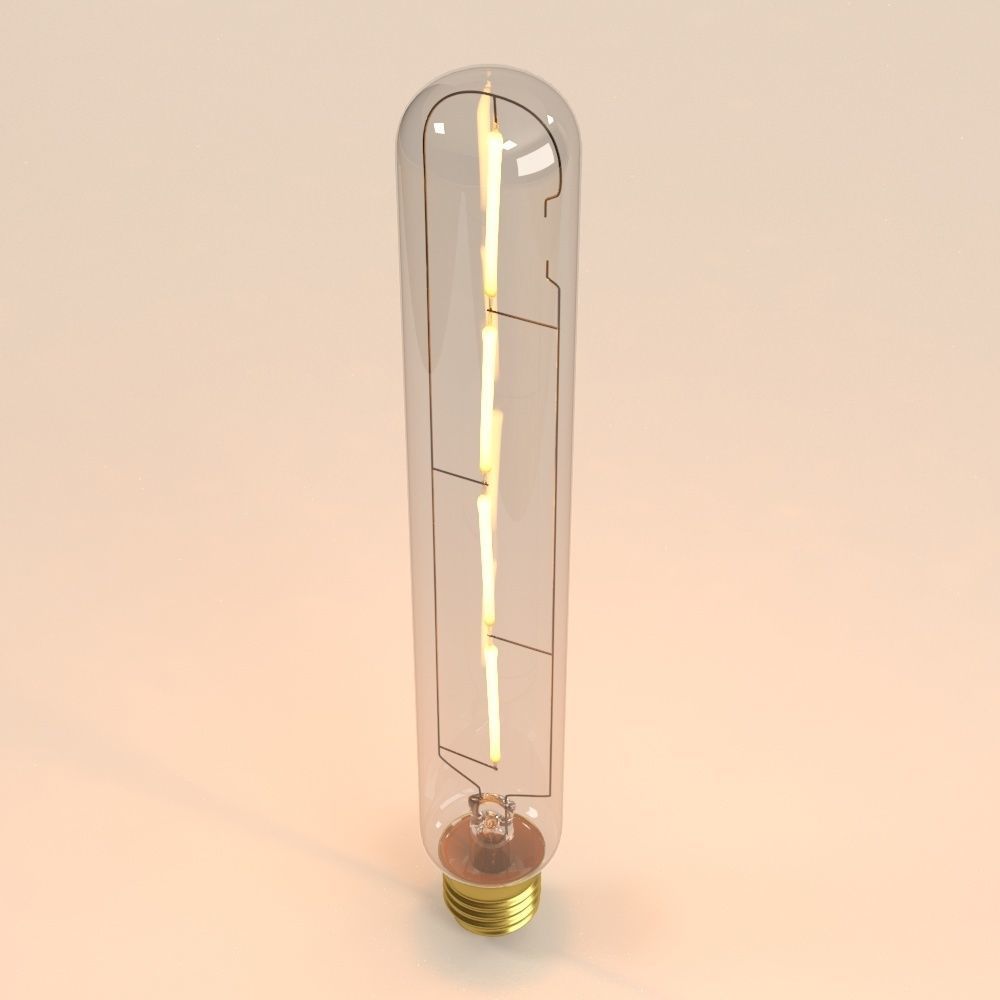 Decorative Edison Tube Bulb 185mm LED E24 3D model_2