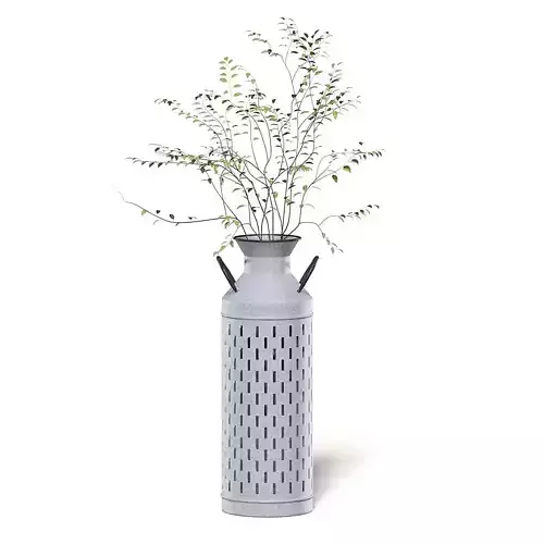 Plant 3D Model in Metal Pot