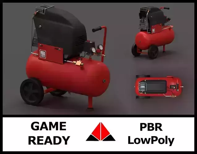 Air compressor 2 Low-poly 3D model