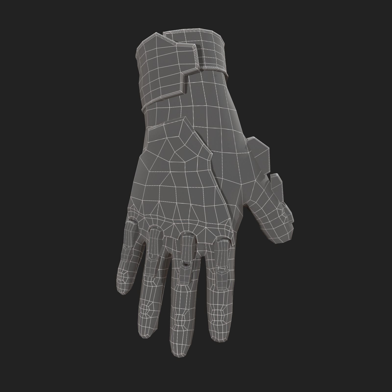 Scifi Gloves ver2 Low-poly 3D model_3