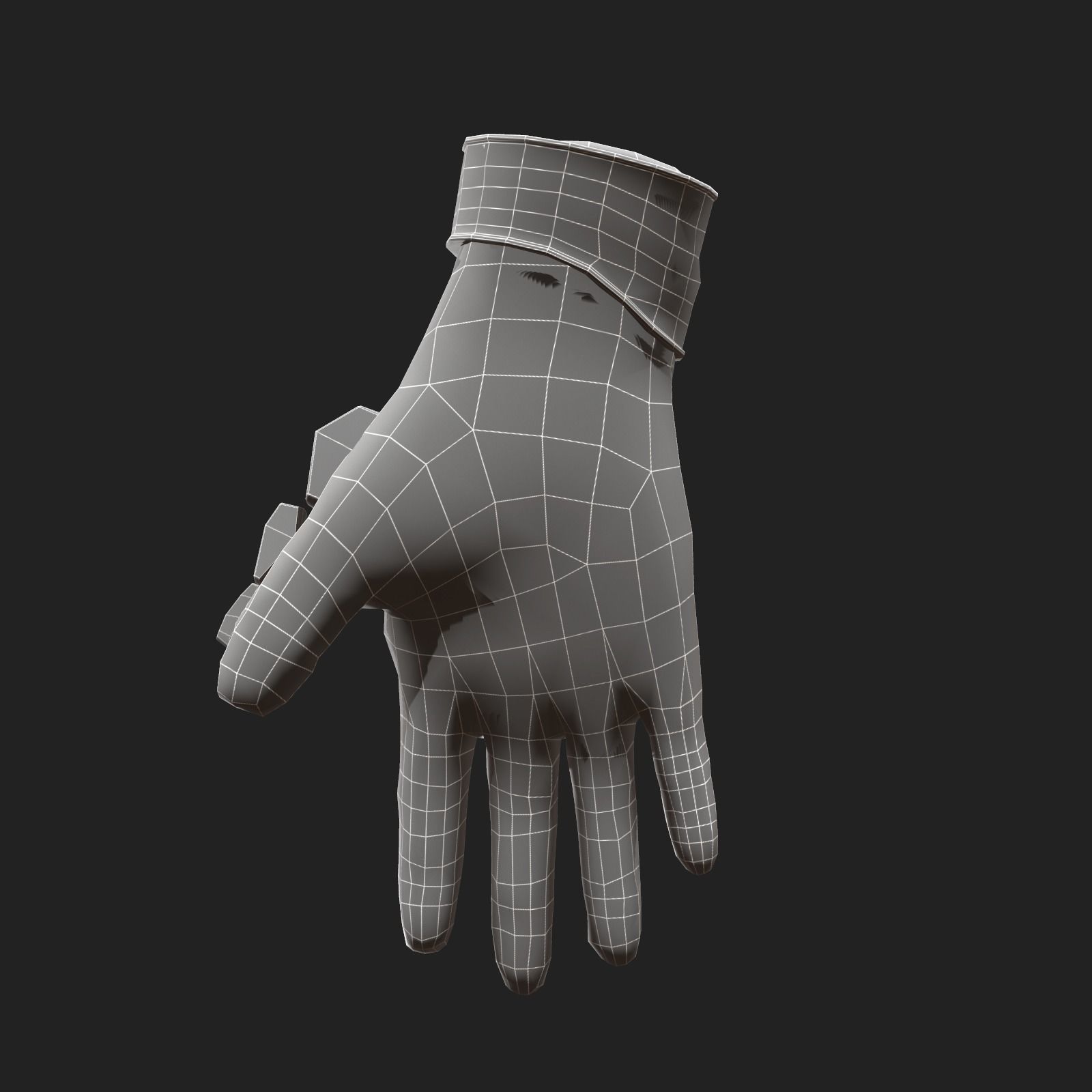 Scifi Gloves ver2 Low-poly 3D model_4