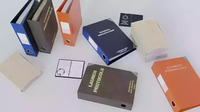 Military Binders and Files Low-poly 3D model