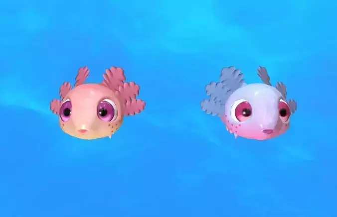 Axolotl Low-poly 3D model