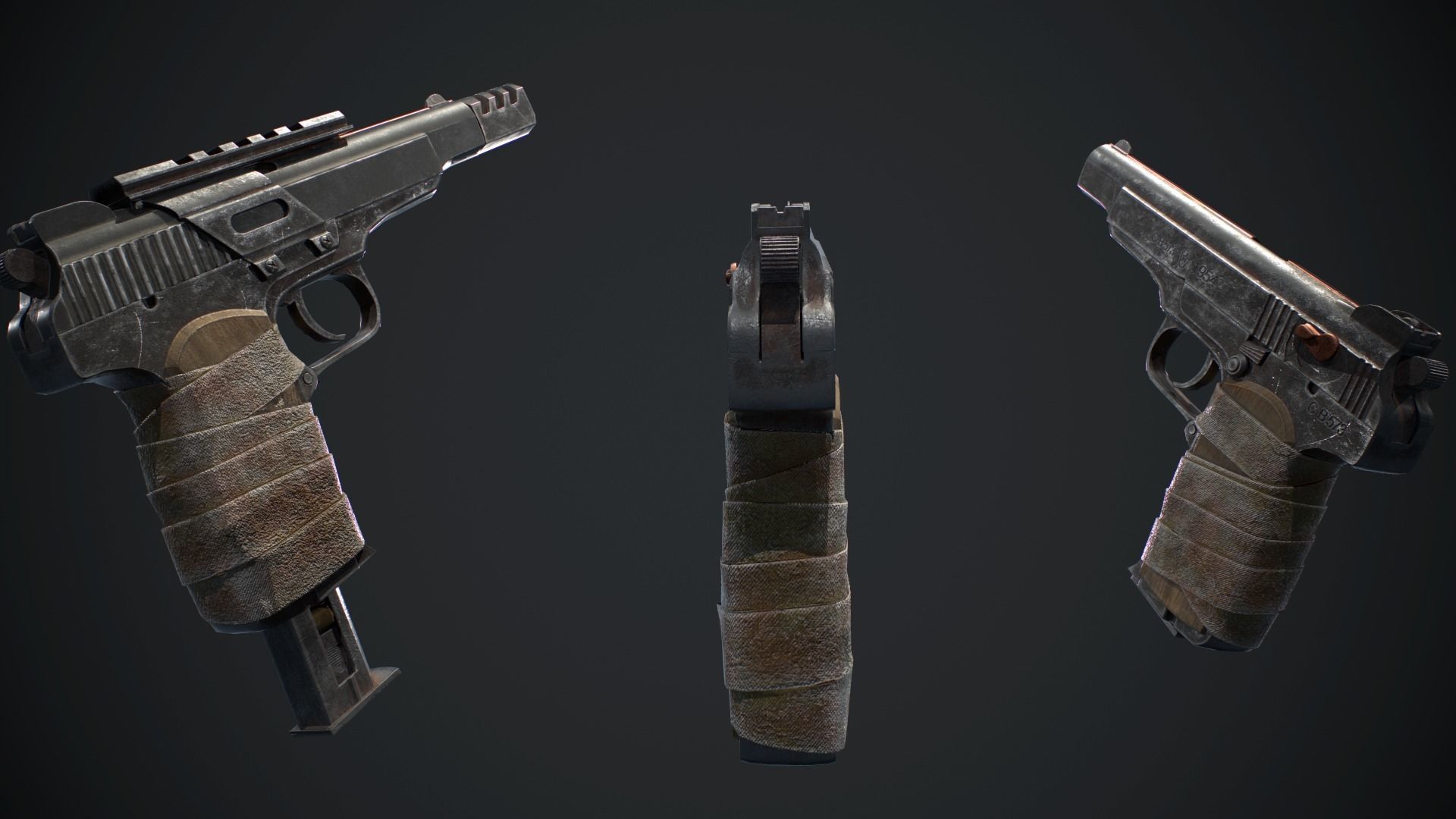 Stechkin gun Low-poly 3D model_2