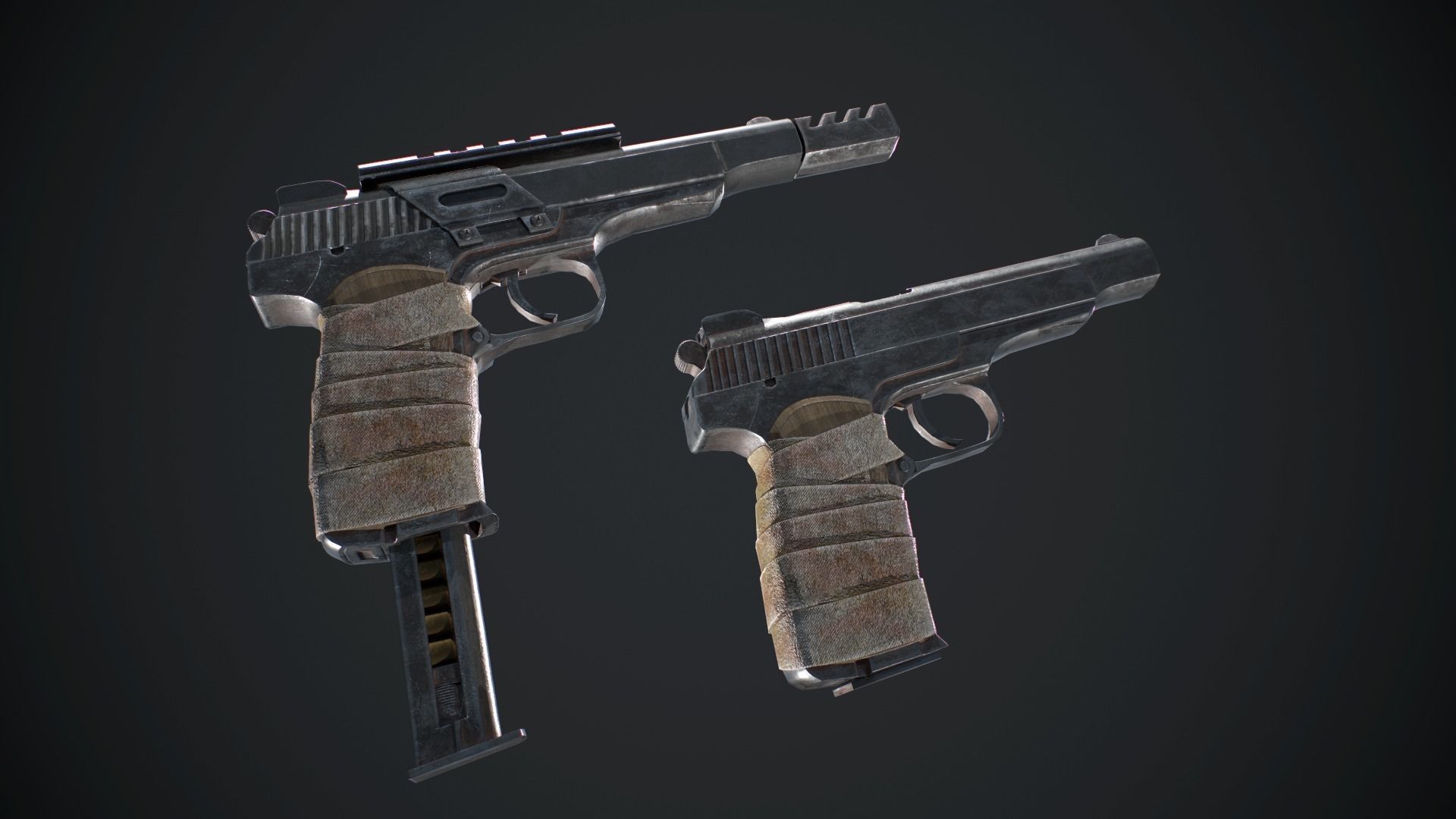 Stechkin gun Low-poly 3D model_1