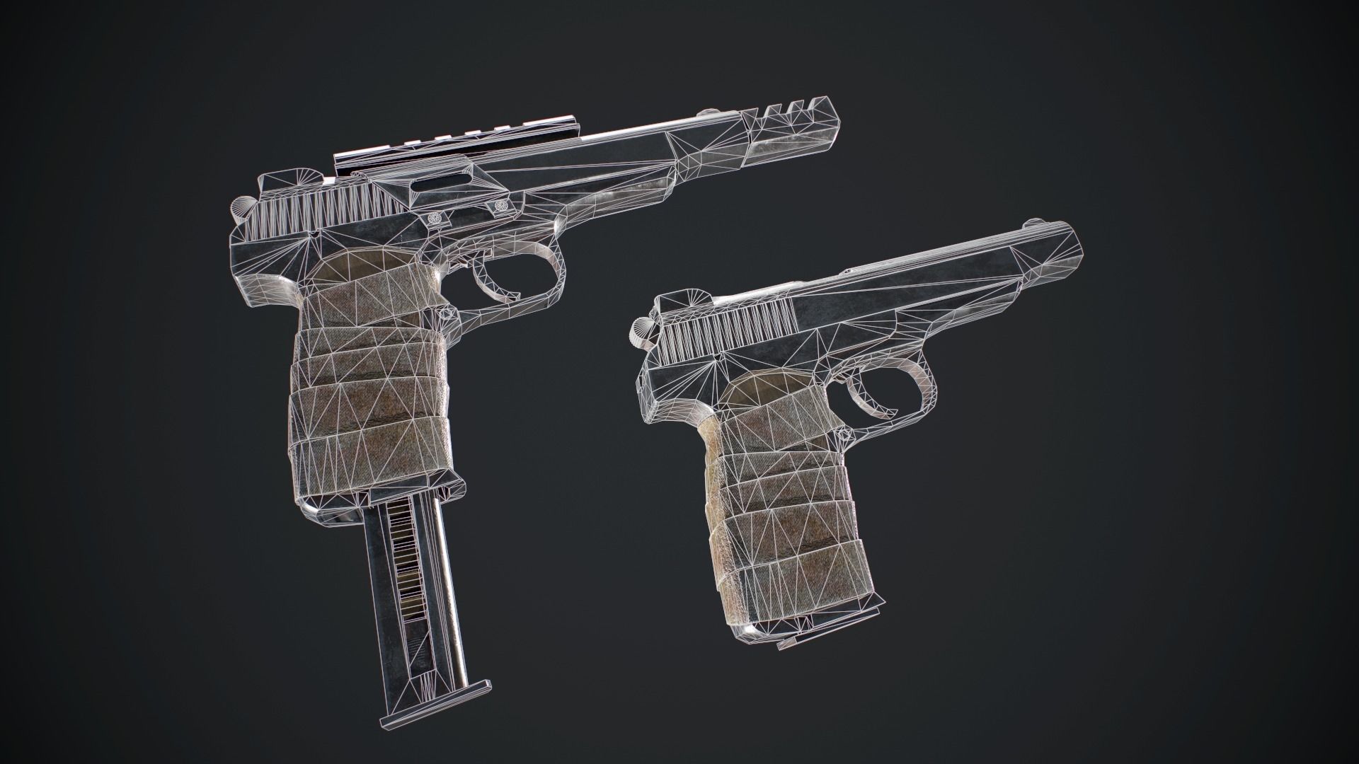 Stechkin gun Low-poly 3D model_4