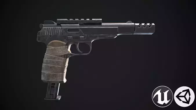 Stechkin gun Low-poly 3D model
