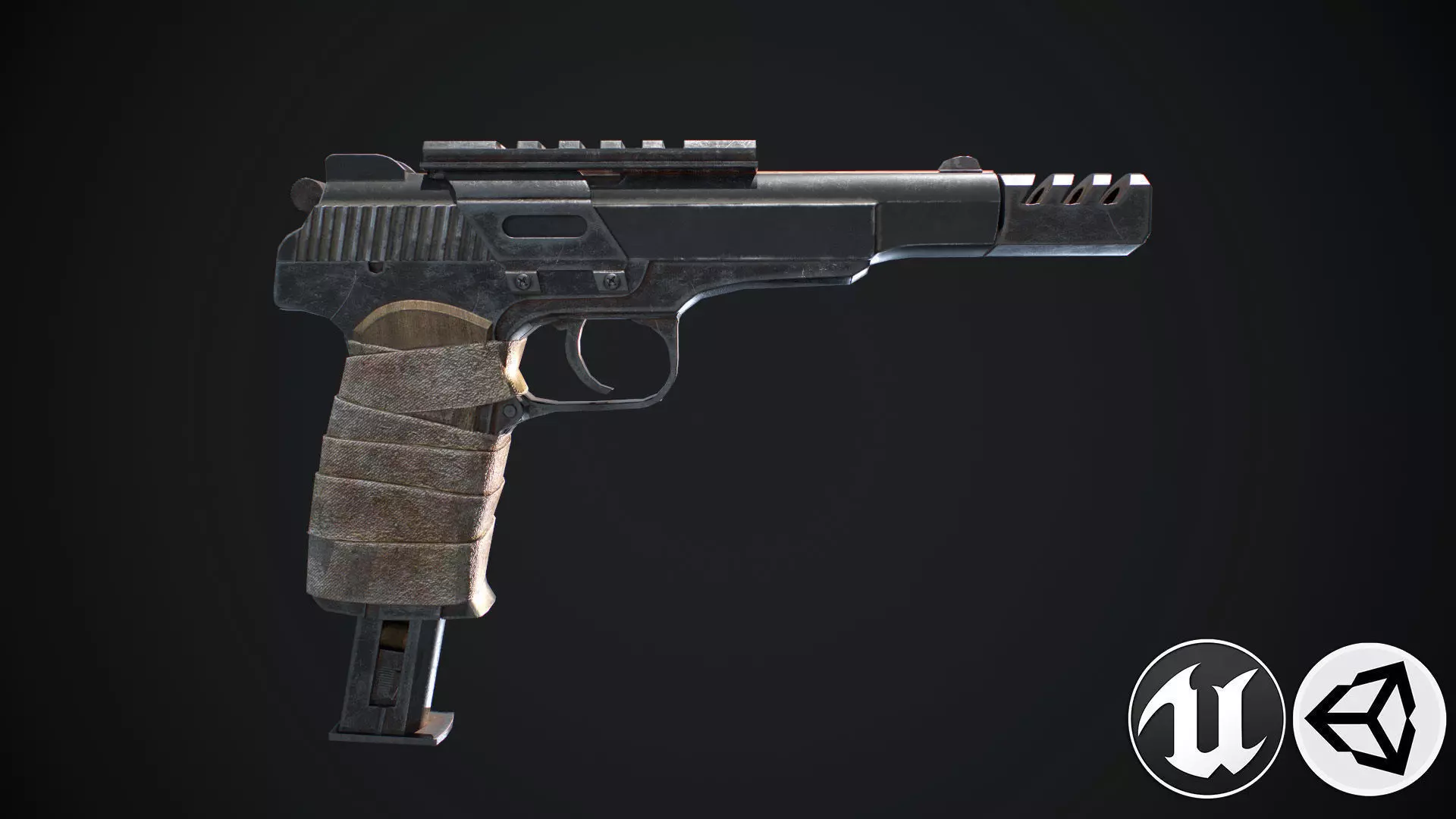 Stechkin gun Low-poly 3D model_0