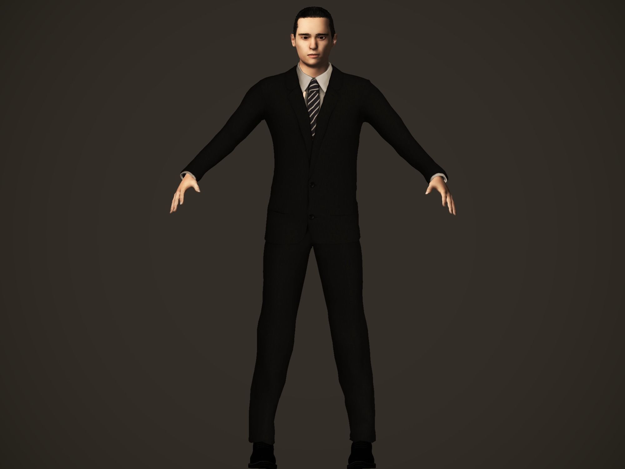 Office man character Free low-poly 3D model_2