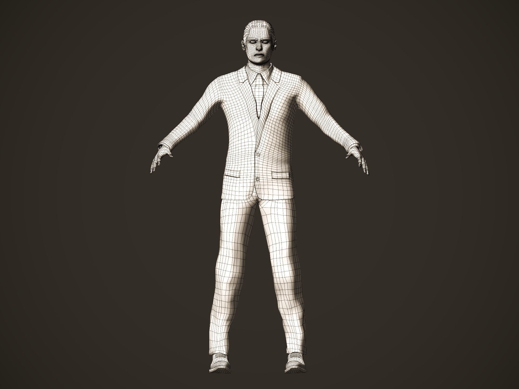 Office man character Free low-poly 3D model_5
