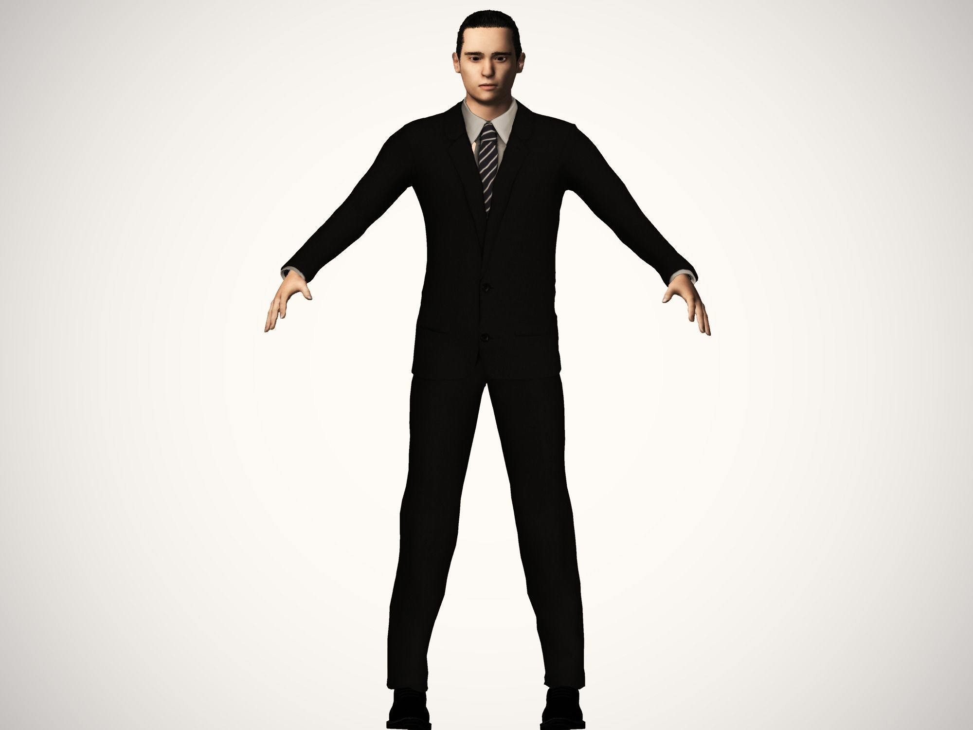 Office man character Free low-poly 3D model_1