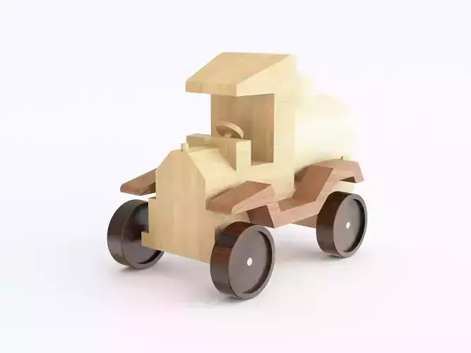 Wooden toy tank truck 03
