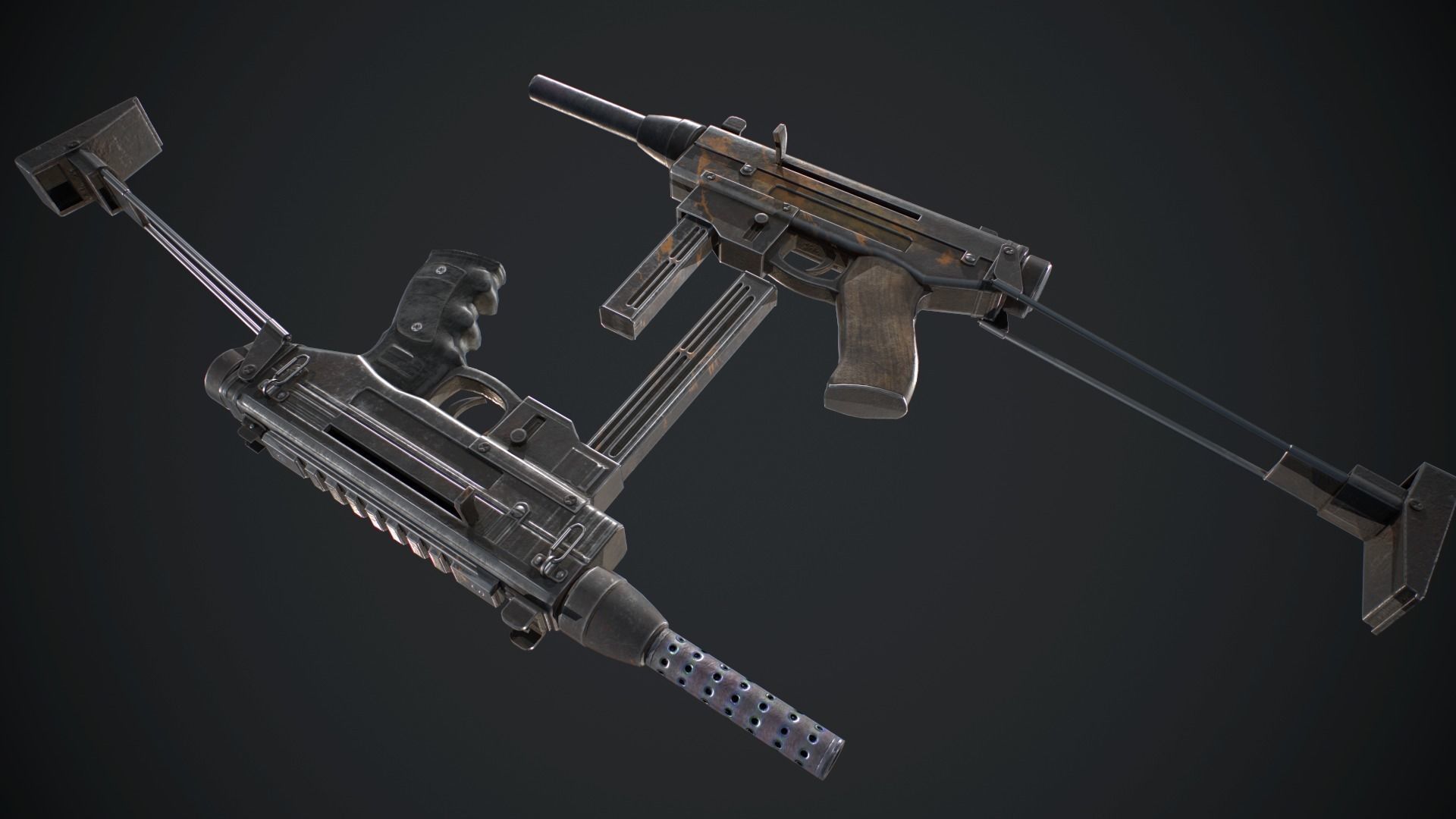 Brisk gun Low-poly 3D model_2