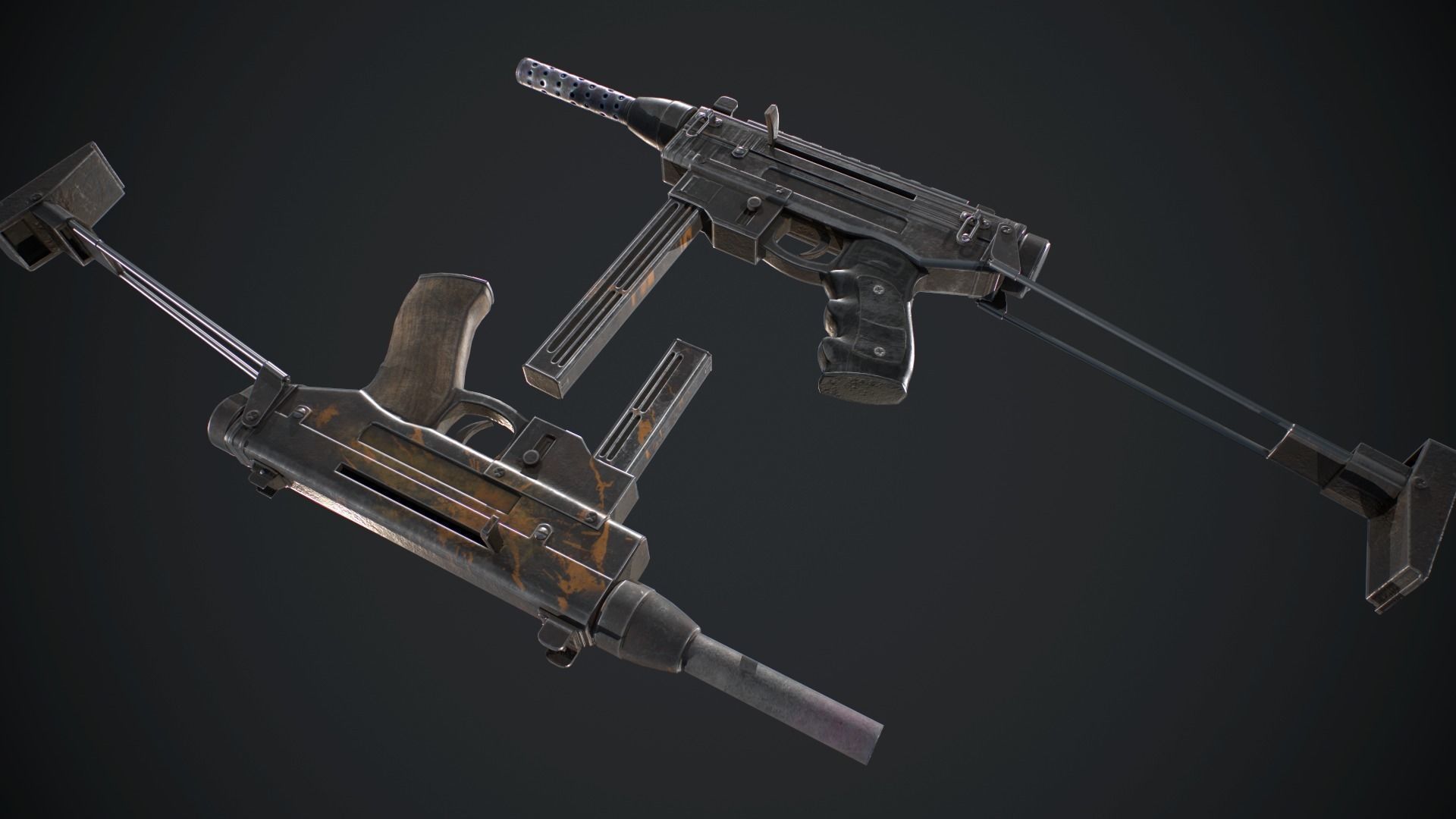 Brisk gun Low-poly 3D model_1