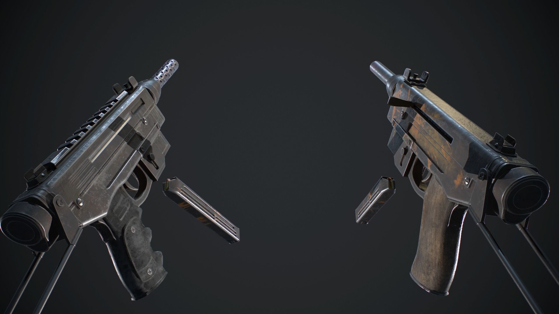 Brisk gun Low-poly 3D model_3