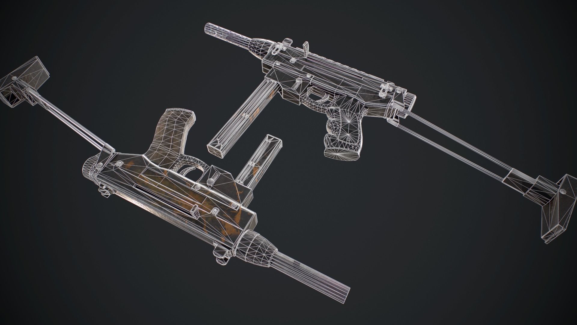 Brisk gun Low-poly 3D model_5