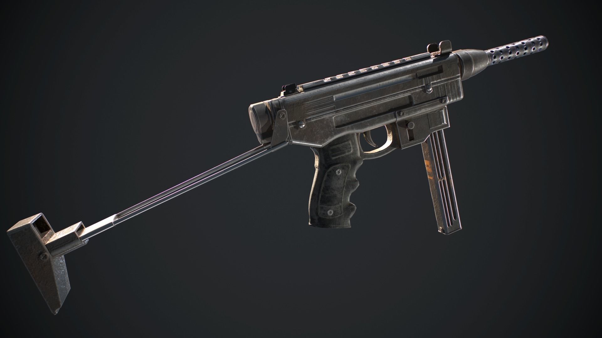 Brisk gun Low-poly 3D model_4