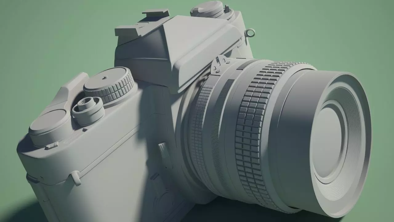 Nikon FE Grey Mental Ray 3D model