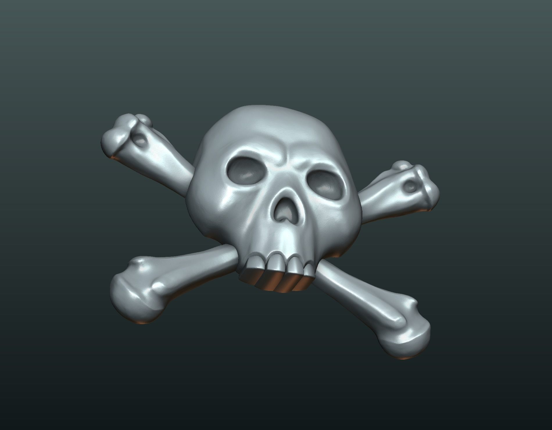 Simple skull relief 3D print model_8