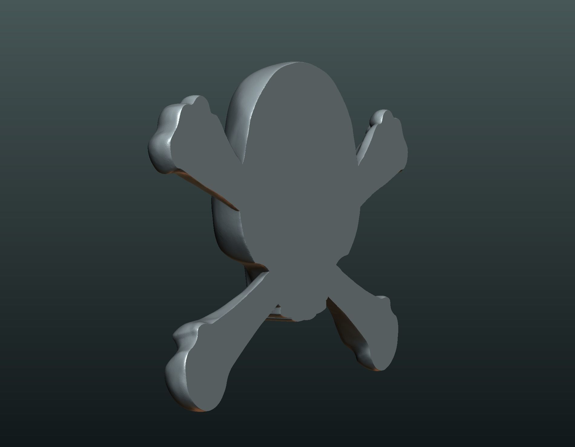 Simple skull relief 3D print model_12