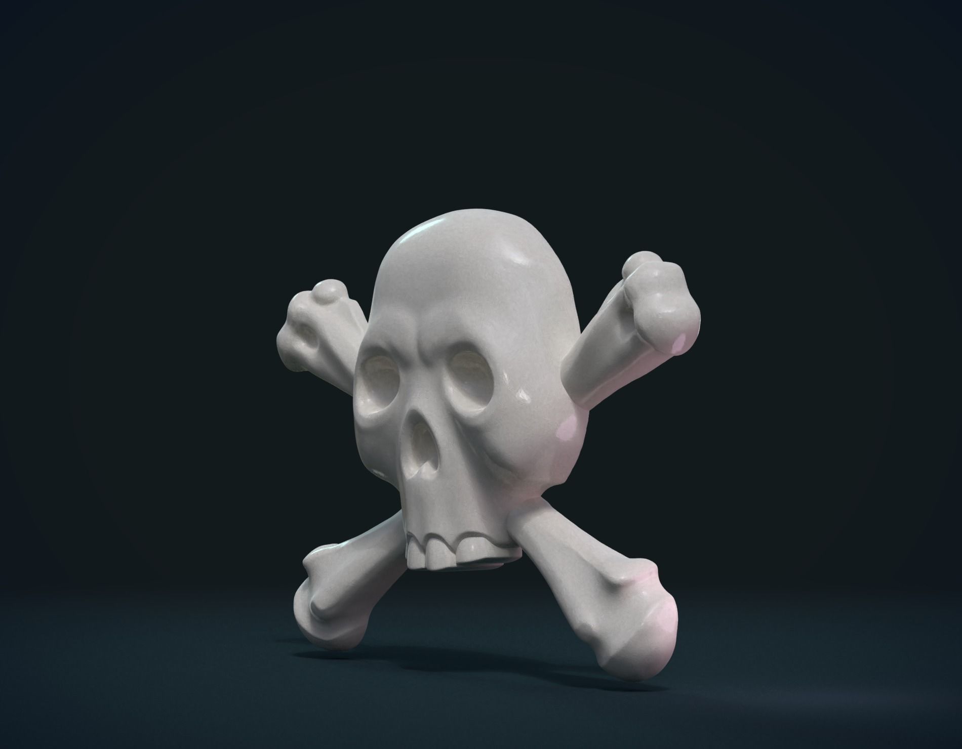 Simple skull relief 3D print model_3