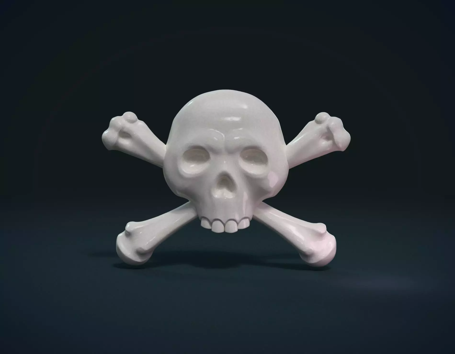 Simple skull relief 3D print model_0