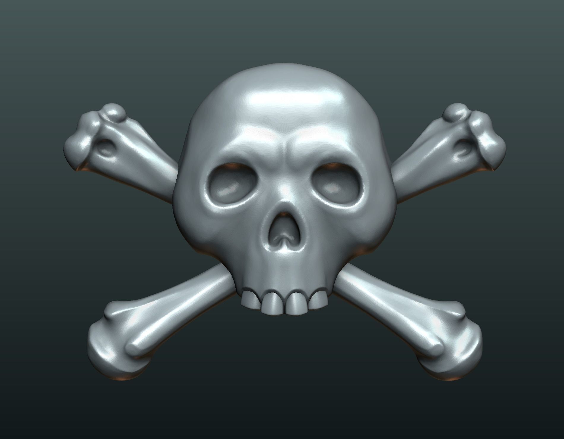 Simple skull relief 3D print model_7