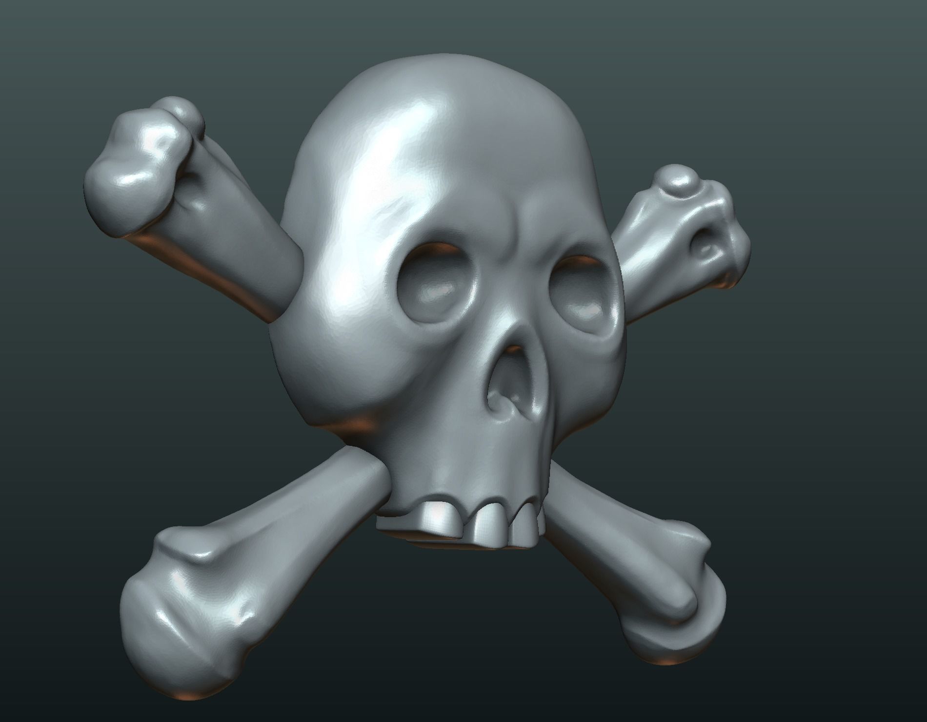 Simple skull relief 3D print model_9
