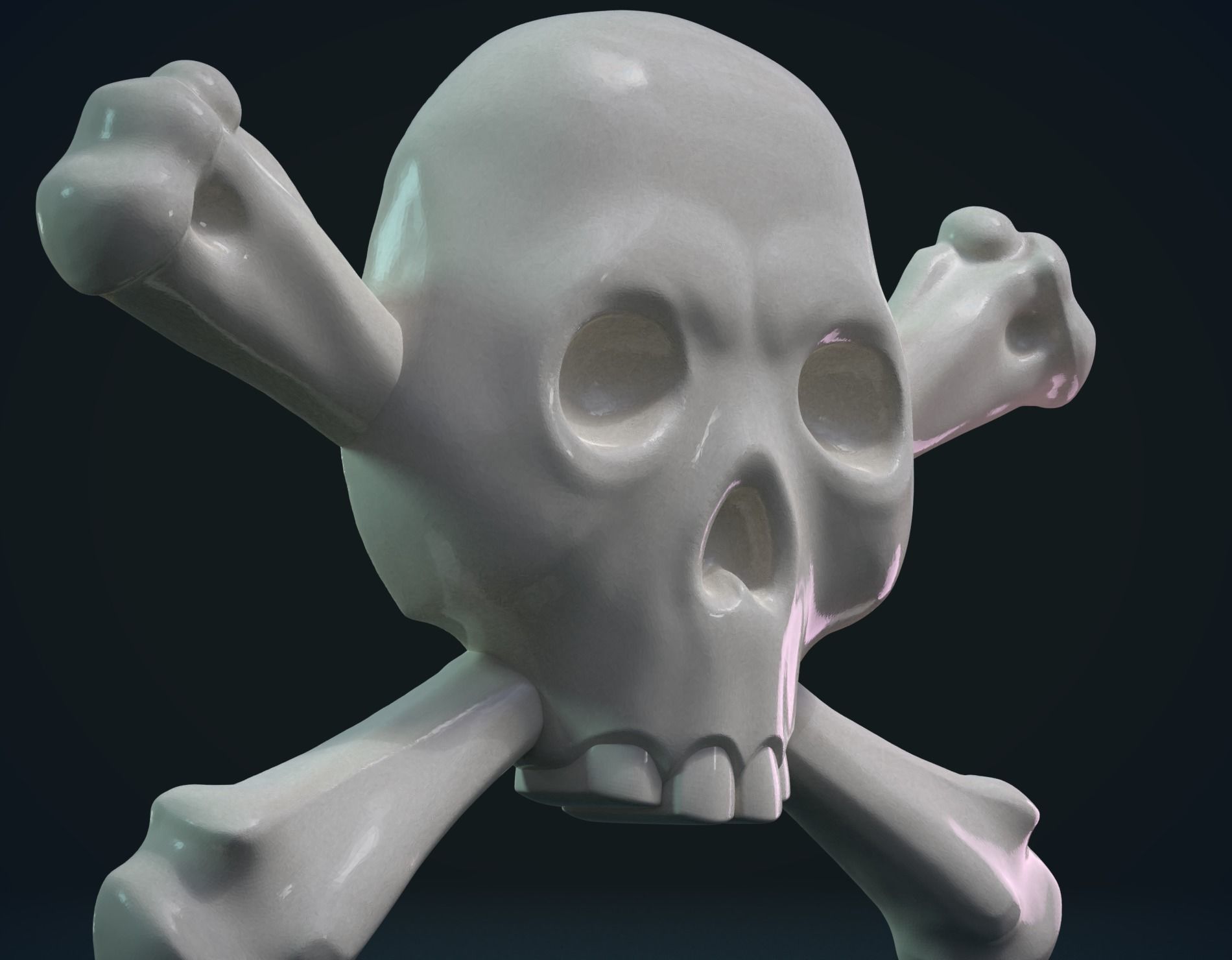 Simple skull relief 3D print model_6