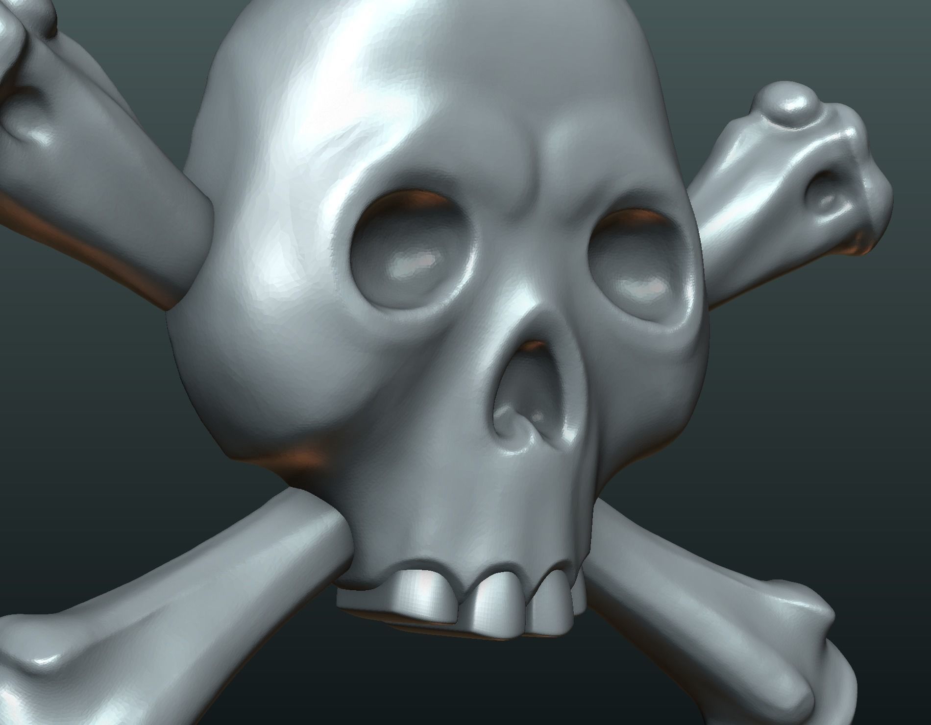 Simple skull relief 3D print model_11