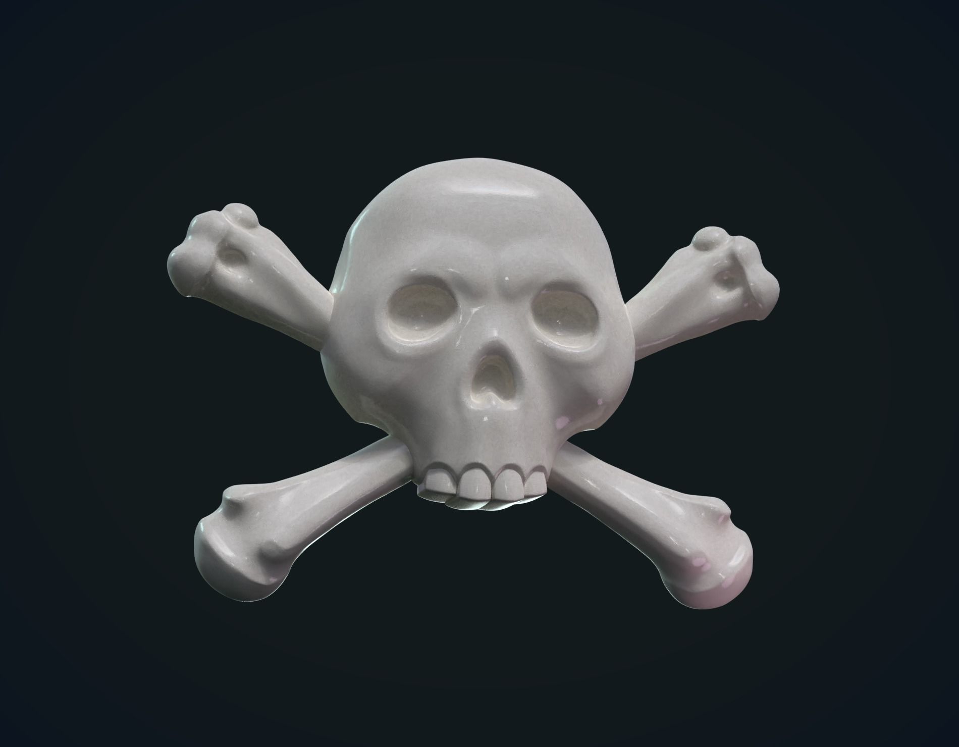 Simple skull relief 3D print model_2