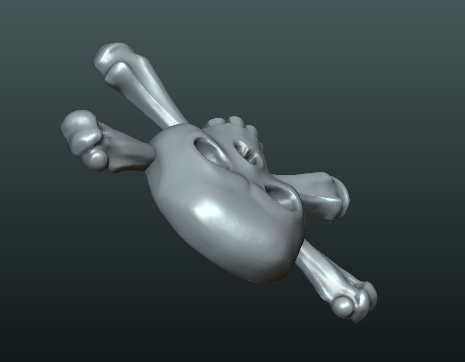 Simple skull relief 3D print model_10