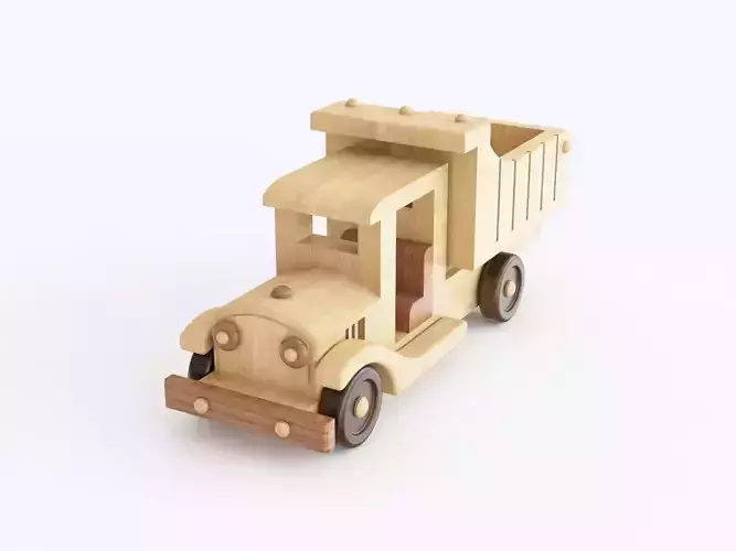 Wooden toy dump truck 02