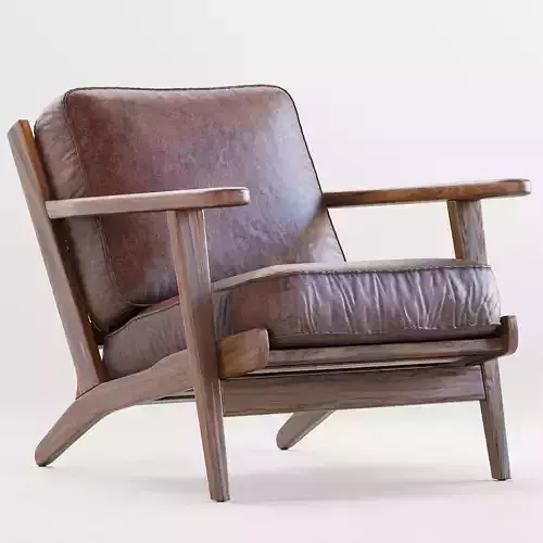 RAYLAN LEATHER ARMCHAIR 3D model