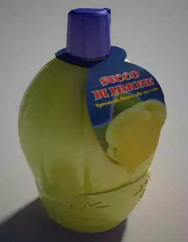 Lemon Juice Bottle Mental Ray 3D model