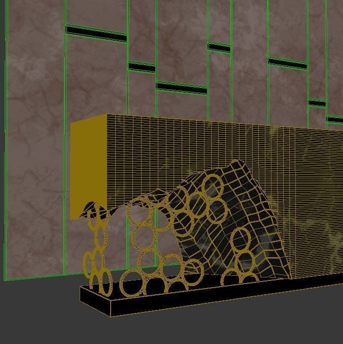 Reception marble wall 3D model_4