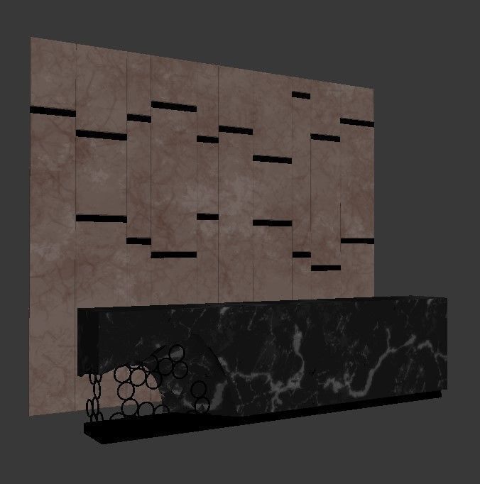Reception marble wall 3D model_3