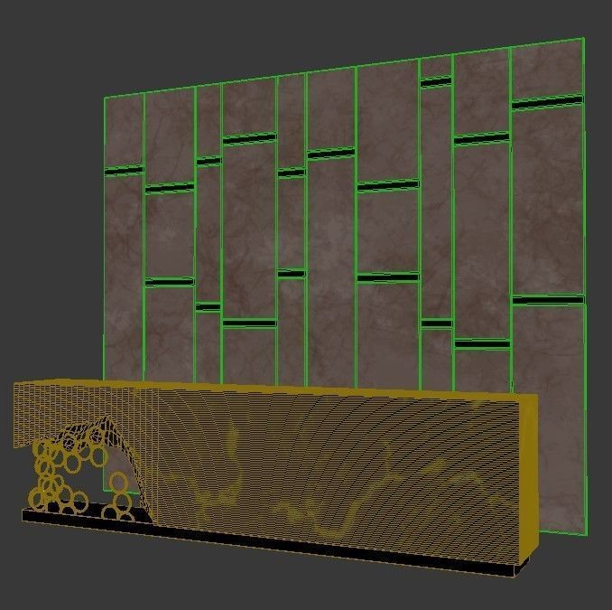 Reception marble wall 3D model_5
