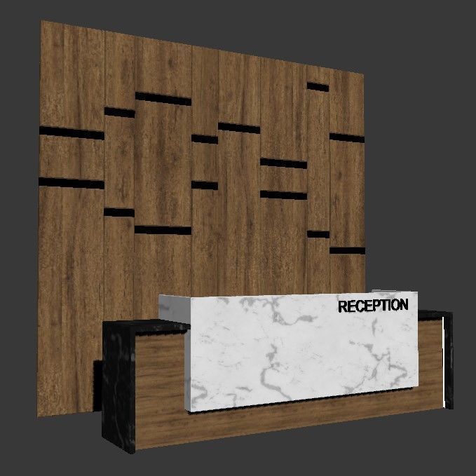 Reception desk 3D model_3